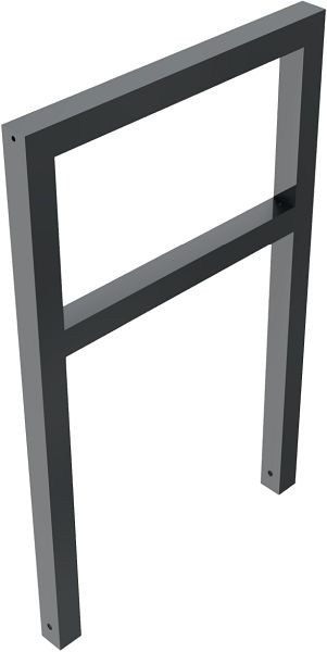 Schake leunbeugel van staalbuis, rechthoekige buis 60 x 60 mm, met dwarsbalk, totale breedte: 750 mm, thermisch verzinkt en gecoat DB 703, 455_075B