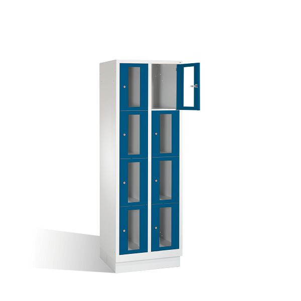 C+P lockerkast Classic, H1800xB610xD500mm, kleur: lichtgrijs / gentiaanblauw, 8020A204 S10002