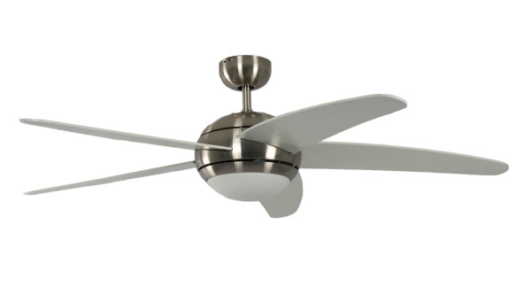 Pepeo Deckenventilator Melton Nickel / Weiß 132 cm mit Beleuchtung und Fernbedienung, 13432010131v2