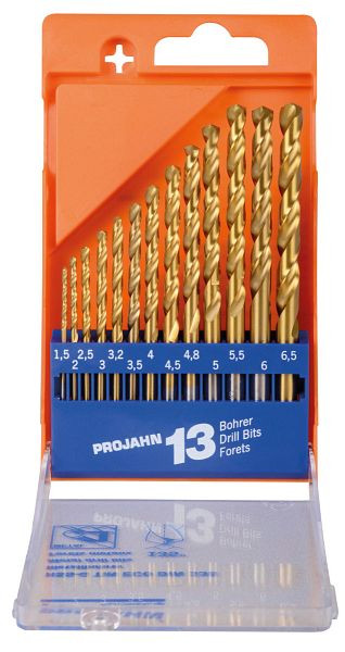 Projahn kunststof cassette HSS-G TiN ECO 13 stuks 1,5-6,5 / 0,5 + 3,2 +4,8, 67029