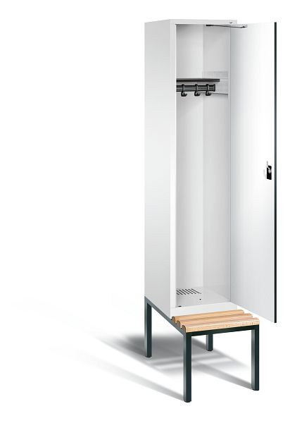 C+P garderobe Evolo, H2090xW420xD815mm, kleur: verkeerswit / decor wit, 48050-12 S10163