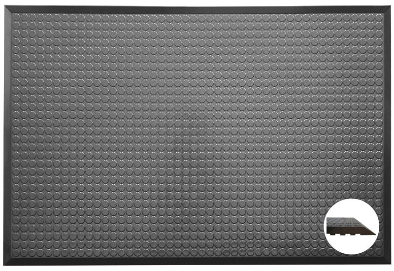 Ergomat Infinity Deluxe Black cleanroom + antivermoeidheidsmat, lengte 120 cm, breedte 90 cm, IND90120-BK