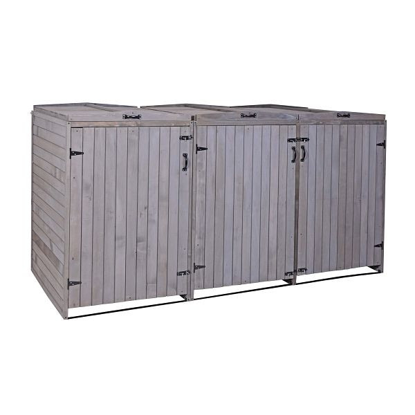 Mendler XL HWC-H74 3/6 vuilnisbakbekleding, vuilnisbakbox, uitbreidbaar 120x75x96 hout, antracietgrijs, 73979+74651+73981
