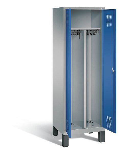 C+P zwart wit kastje Evolo, H1850xW610xD500mm, kleur: wit aluminium / gentiaanblauw, 48012-20 S10237
