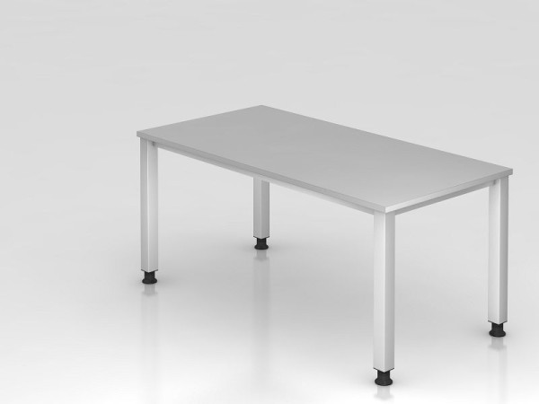 Hammerbacher Bureau 4-poots vierkant 160x80cm grijs, rechthoekige vorm, VQS16/5/S