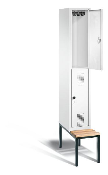 C+P locker dubbeldekker Evolo, H2090xB320xD815mm, kleur: verkeerswit, 48350-10 S10087