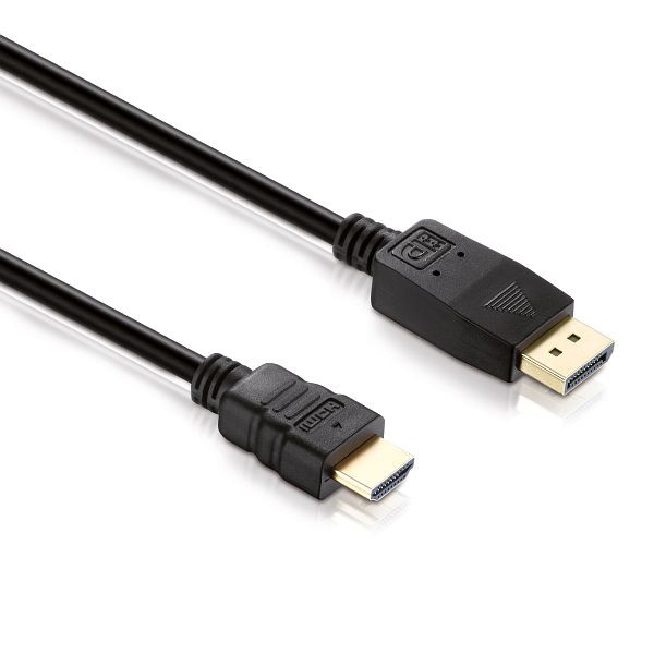Helos aansluitkabel, DisplayPort-stekker/HDMI-stekker, BASIC, 5,0m, zwart, 118879
