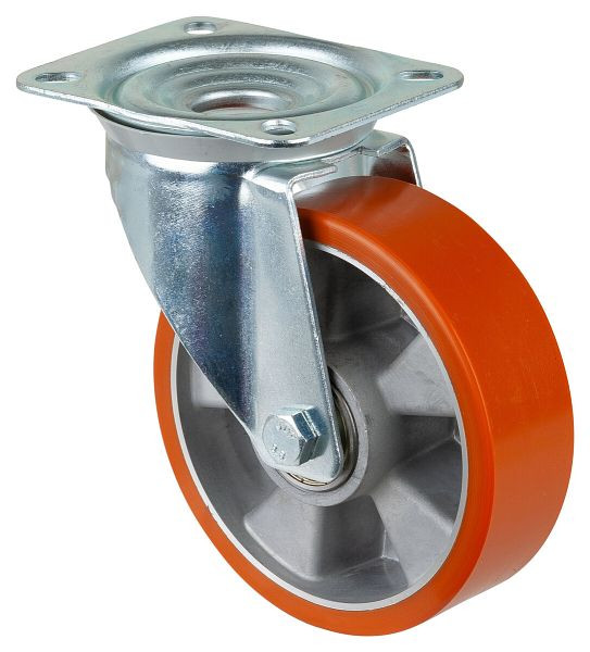 BS-rollen transportrol, wielbreedte 50 mm, wiel-Ø 160 mm, draagvermogen 300 kg, loopvlak polyurethaan gegoten, wiellichaam aluminium, kogellagers, L400.B90.160