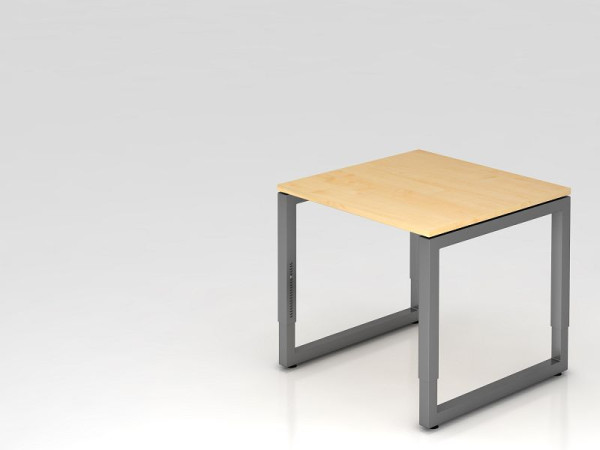 Hammerbacher bureau O-voet vierkant 80x80cm esdoorn/grafiet, rechthoekige vorm met zwevend tafelblad, VRS08/3/G