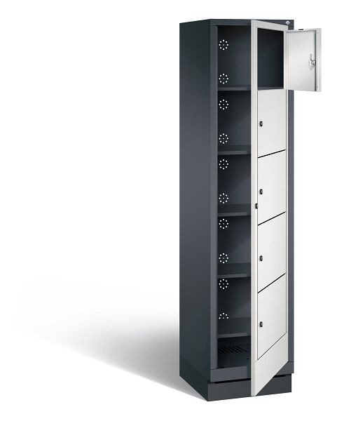 C+P wasautomaat Evolo, H1800xB420xD500mm, kleur: zwartgrijs/lichtgrijs, 48160-105 S10010