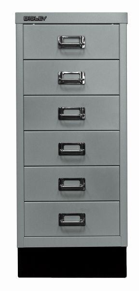 Bisley MultiDrawer™, 29-serie met onderstel, DIN A4, 6 laden, zilver, L296S355