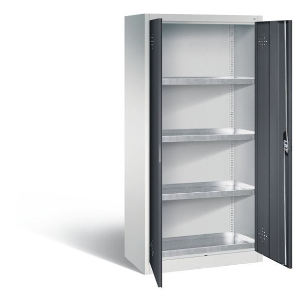 C+P klimaatkast Acurado, H1950xW930xD500mm, kleur: lichtgrijs/zwartgrijs, verzonken handgreep, 8921-315 S10336