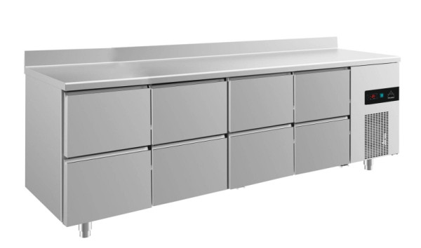 A&S Polarny koeltafel -2 tot +8°C met 4x twee laden, 2330 x 700 x 850 mm, met opstaande rand, KT4ZZZZA