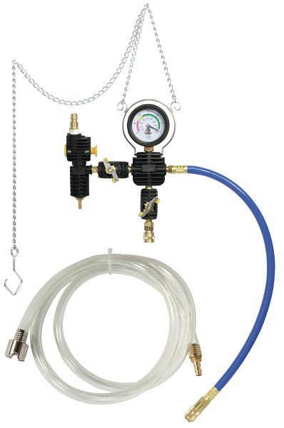 SW-Stahl koelsysteemvulfitting, met kleppen, aansluitingen en meetklok, 21026L