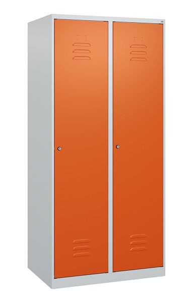 C+P luierkluis Classic PLUS met middenwand, 2 vakken, 1700x800x500mm, 7035/2004, cilindersloten, 0800007-22F S10013