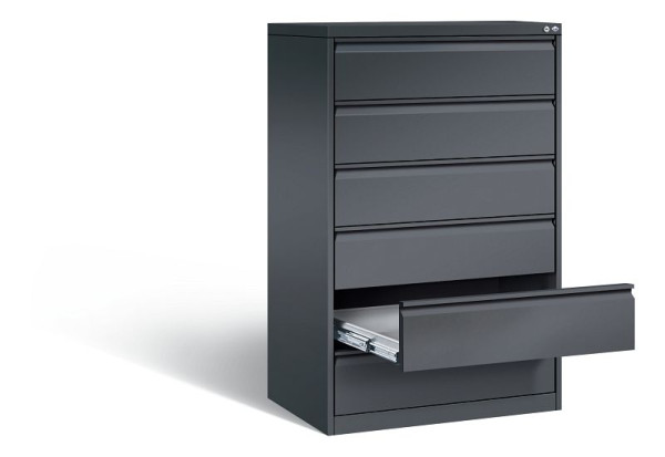 C+P archiefkast Acurado, H1357xB787xD590mm, kleur: zwart-grijs, handgreep, 12936-323 S10000