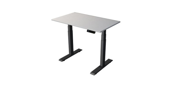 Kerkmann sta-/zittafel B 1000 x D 600 mm, antraciet, elektrisch in hoogte verstelbaar van 630 - 1270 mm, lichtgrijs/antraciet, 10270111