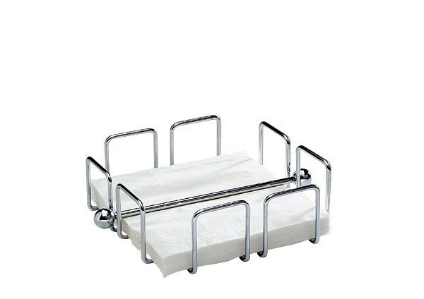 APS servethouder -WIRE-, 19 x 19 cm, hoogte: 6,5 cm, verchroomd metaal, voor 50 servetten 1/4 gevouwen, inclusief gewicht, 11763