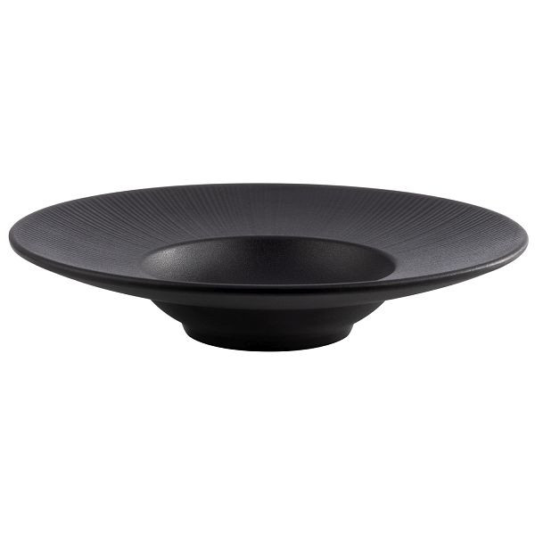 APS bord -NERO-, Ø 29 x 6 cm, melamine, zwart, spiegel: Ø 14 cm, 0,3 liter, 85098