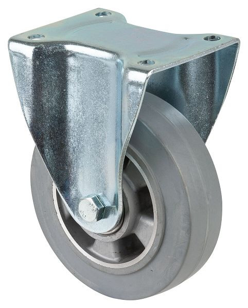 BS Rollen zwaarlastwiel, bokwiel, wielbreedte 50 mm, wiel-Ø 160 mm, draagvermogen 300 kg, grijze elastische banden, aluminium, kogellagers, L610.B83.160