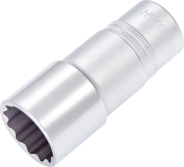 Hazet-dop, bi-hex, hol vierkant 12,5 mm (1/2 inch), 27 mm, lang type met karteling, 900TZ-27