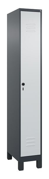 C+P luierkluis Classic PLUS met middenwand, voeten, 1950x300x500mm, 7016/7035, veiligheidsdraaigrendel, 080010-10F S10013