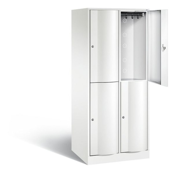 C+P locker, dubbellaags XL Resisto, H1950xB772xD640mm, kleur: verkeerswit, 8270-273 S10092