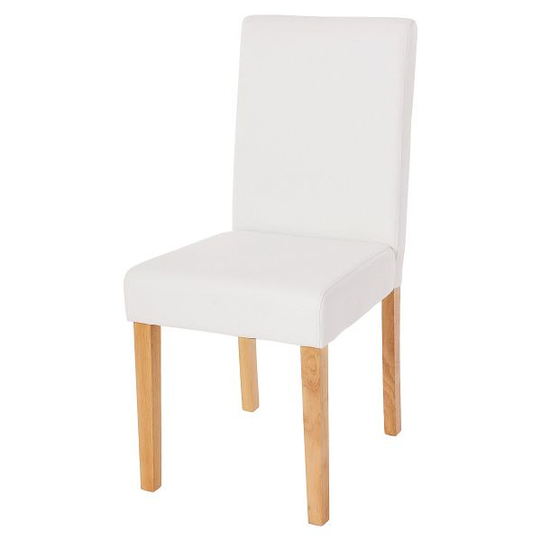 Mendler eetkamerstoel Littau, keukenstoel, kunstleer, mat wit, lichte poten, 74395
