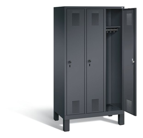 C+P schoollocker Evolo, H1650xB900xD500mm, kleur: zwart-grijs, 480106-30 S10022