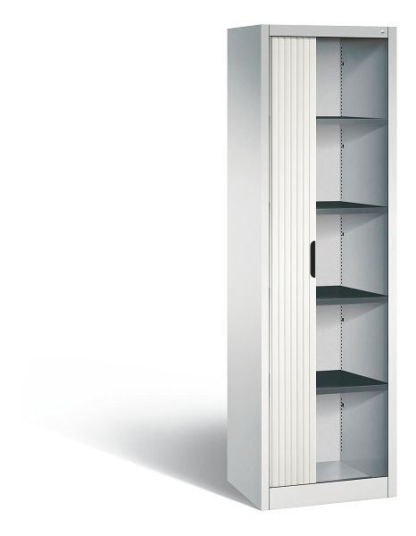 C+P rolluikkast Omnispace, H1980xB600xD420mm, kleur: lichtgrijs / verkeerswit, verzonken greep, 5 niveaus, 3200-00R S10102