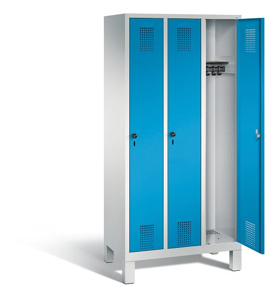 C+P garderobe Evolo, H1850xW900xD500mm, kleur: lichtgrijs / lichtblauw, 48010-30 S10023