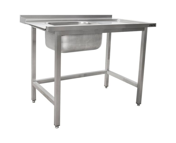 Saro inlaattafel vaatwasser links, 1 spoelbak, 1200mm, 700-3000L