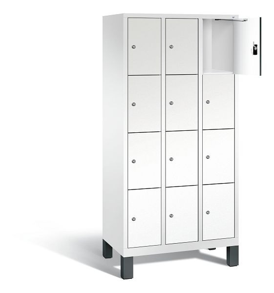 C+P lockerkast Evolo, H1850xB900xD500mm, kleur: verkeerswit / decorwit, decordeur, 48010-304 S10239