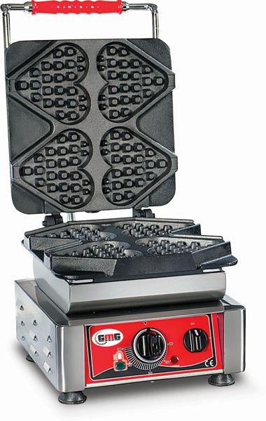 GMG wafelijzer Ti amo, 4x (13,2 x 12,5 x 2,8cm), verwisselbare bakplaat zeer eenvoudig te monteren, 50° tot 300°C, makkelijk schoon te maken, WE-04