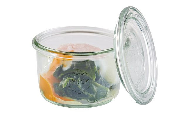 APS Weckpot met deksel, Ø 9 cm, hoogte: 6 cm, valvorm 200 ml, verpakking van 12, 82345