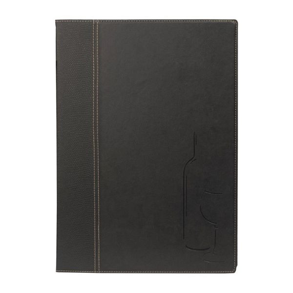Securit Contemporary wijnkaart zwart A4, H602