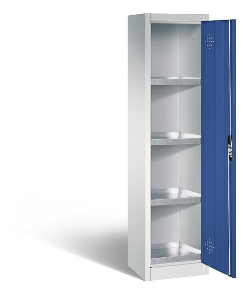 C+P klimaatkast Acurado, H1950xB502xD500mm, kleur: lichtgrijs / gentiaanblauw, verzonken handgreep, 8901-315 S10141