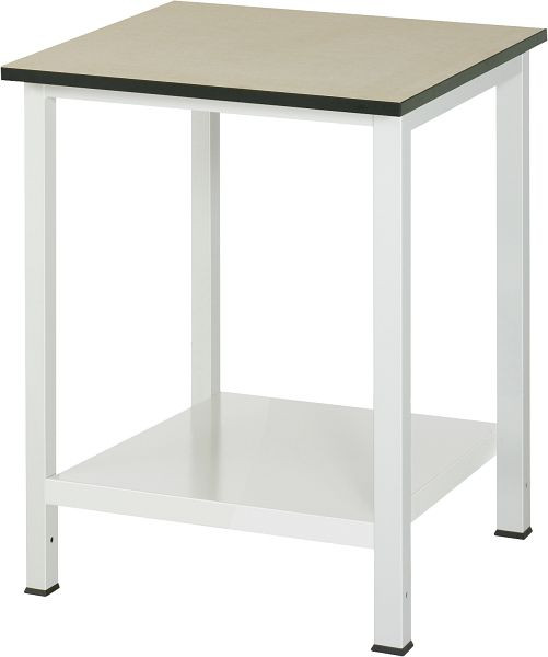 RAU werktafel serie 900, B750xD800xH825mm, MDF werkblad (medium density fibreboard), dikte 22mm, met plank aan de onderzijde, diepte 650mm, 03-900-6-F22-07.12