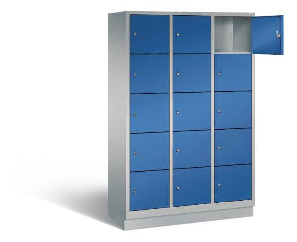 C+P lockerkast Evolo, H1800xB1200xD500mm, kleur: wit aluminium / gentiaanblauw, 48020-325 S10146