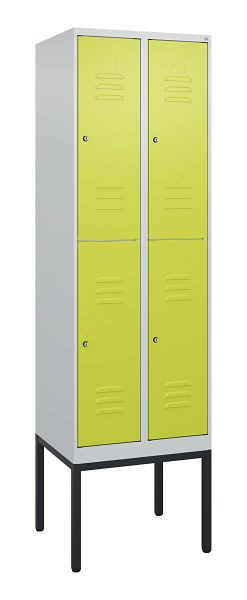 C+P dubbeldekskast Classic PLUS, frame, 2 vakken, 2120x600x500mm, 7035/0024, cilindersloten, 0803307-20 S10025