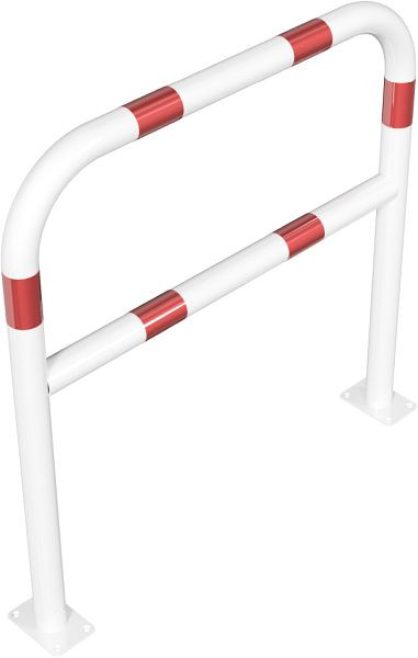 Schakedeflectorstang van staalbuis Ø 60 x 2,5 mm breedte: 1000 mm, totale hoogte: 1000 mm met dwarsbalk, thermisch verzinkt gecoat wit/rood, 465_62B