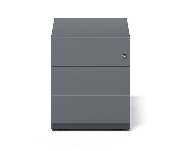 Bisley rolcontainer Note™ met handgreeplijst, 3 universele laden, antracietgrijs, NWA79M7BBB634