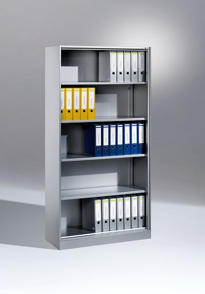 C+P bureauplank Asisto, H1980xB1000xD435mm, kleur: wit aluminium, 5 niveaus, 140002-000 S10007