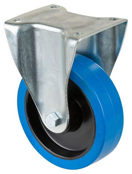 BS Rollen zwaarlastwiel, bokwiel, wielbreedte 42 mm, wiel-Ø 160 mm, draagvermogen 300 kg, blauwe elastische banden, kunststof, rollager, N110.B61.160