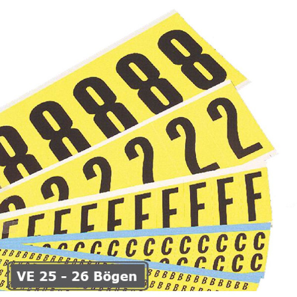 Stone HGS letters of cijfers, zelfklevend voor magazijnidentificatie combinatieverpakkingen, cijfers 16 mm / 14 x 19 mm, 25 vellen/32 etiketten per vel, 90.7054