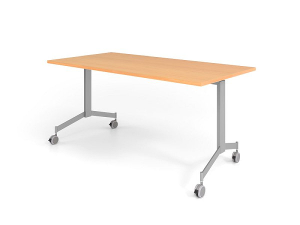 Hammerbacher verrijdbare klaptafel 160x80cm, beuken, tafelblad 90° kantelbaar, VKF16/6/S