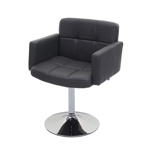 Mendler Orlando eetkamerstoel, keukendraaistoel, kunstleer chroom, grijs, 74287