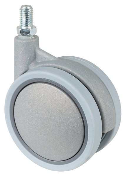 BS rollen kunststof dubbele rol grijs, wiel-Ø 75 mm, draagvermogen 50 kg, hoogte 96 mm, draadstift 10x15 mm, VE 4 stuks, F328.076