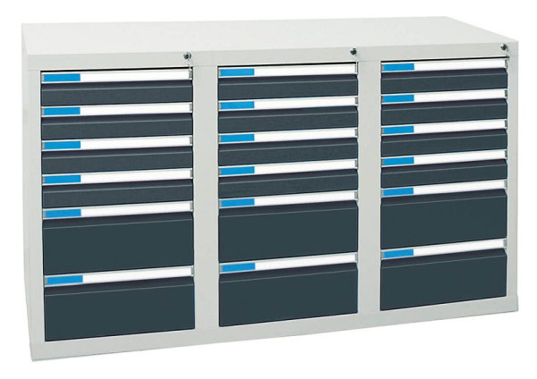stumpf ladekast serie ESTA, RAL 7035/7016, 18 laden (12x100, 6x200 mm), 7603571