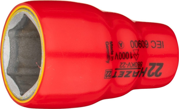 Hazet binnenzeskant, hol vierkant 10 mm (3/8"), 22 mm, kort type, 880KV-22